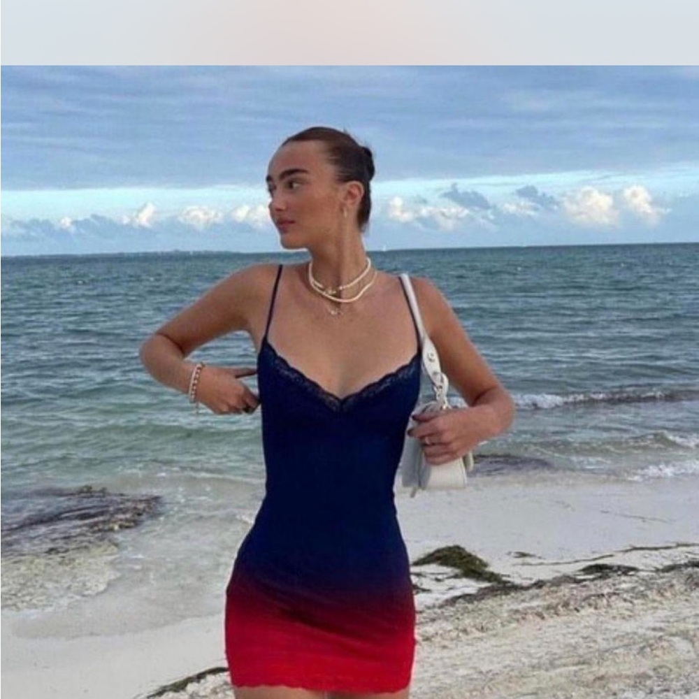 I.AM.GIA Navy and Red Mini Dress